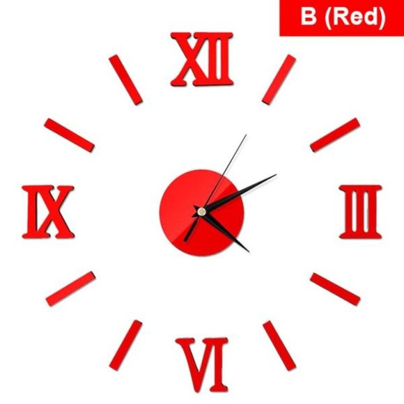 3D Mirror Roman Numbers Wall Clock - Picture 8 of 9